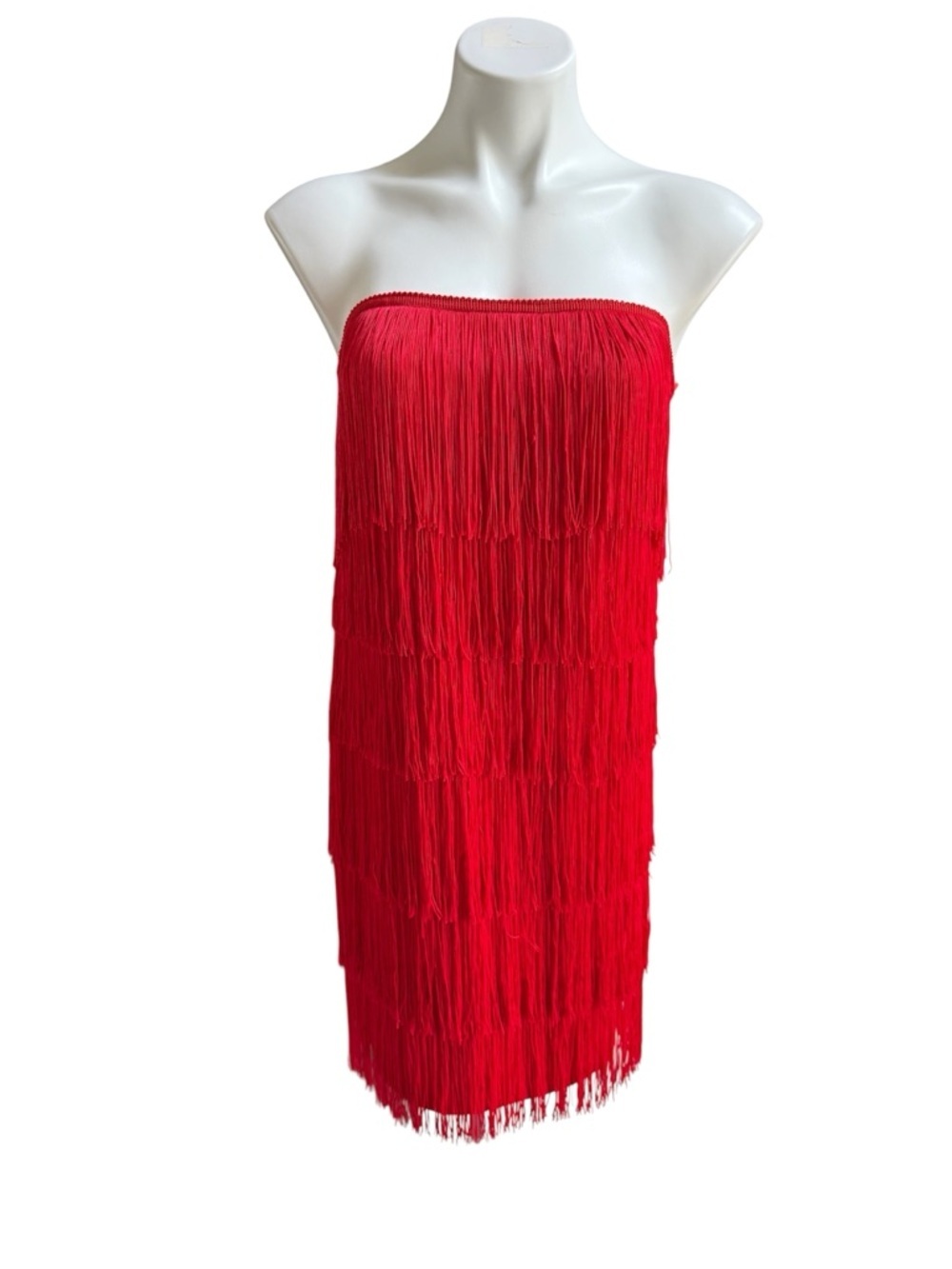 Pretty Little Thing Fringe Dress Red Size 12 NWOT